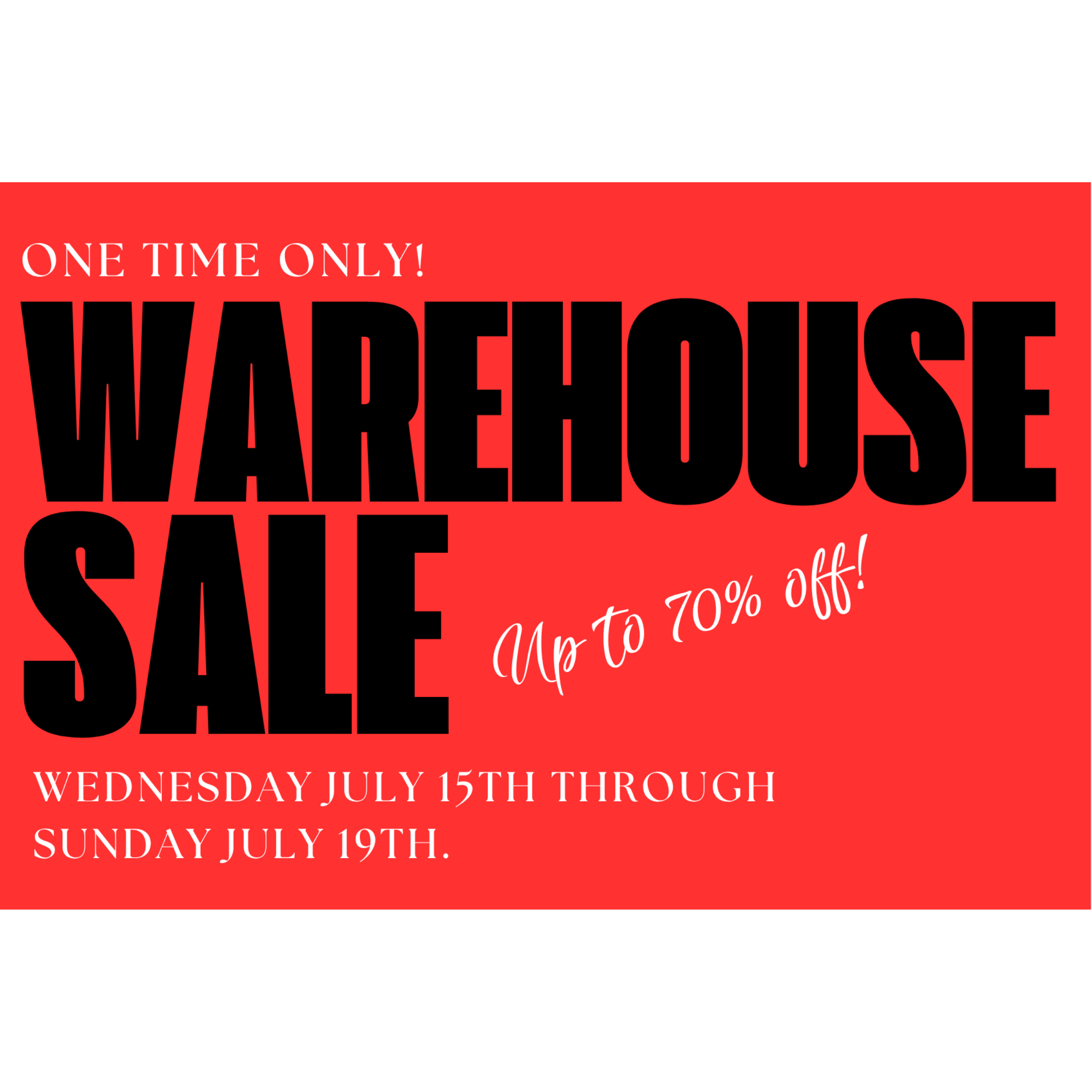 Melrose on Main Warehouse Sale