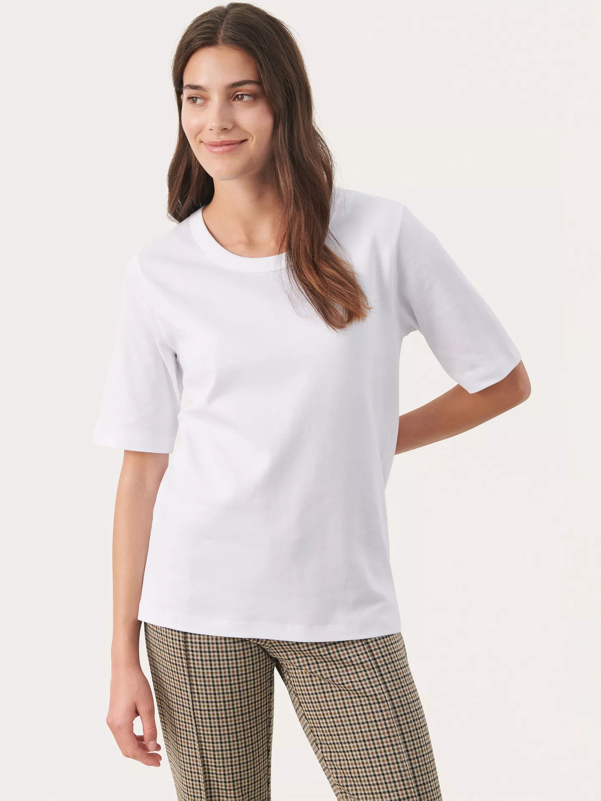 Part Two Ratani tee, white colorway, front view
