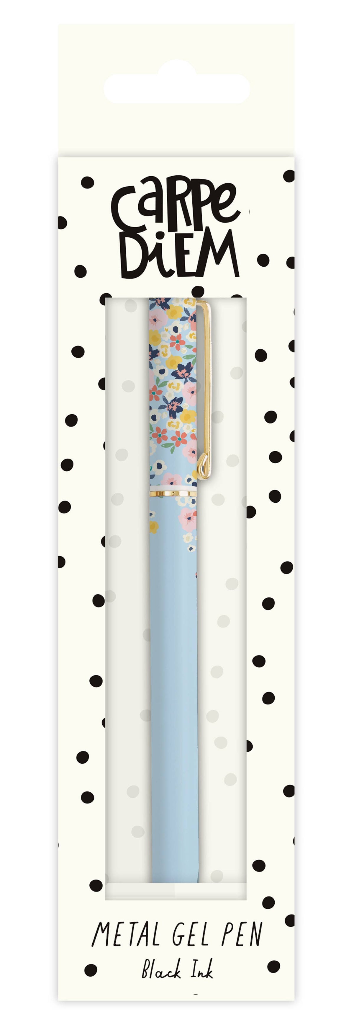 Carpe Diem metal gel pen, packaging