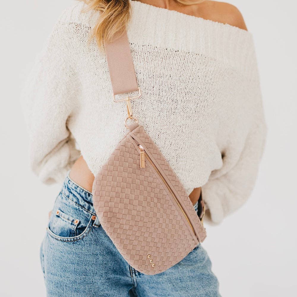 Pretty Simple Westlyn woven faux suede bum bag