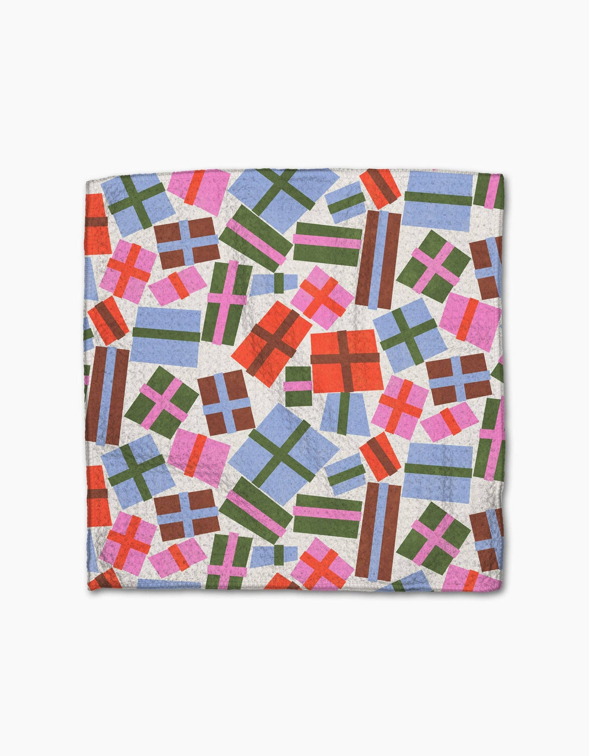 Geometry Festive Cheer print dishcloth set