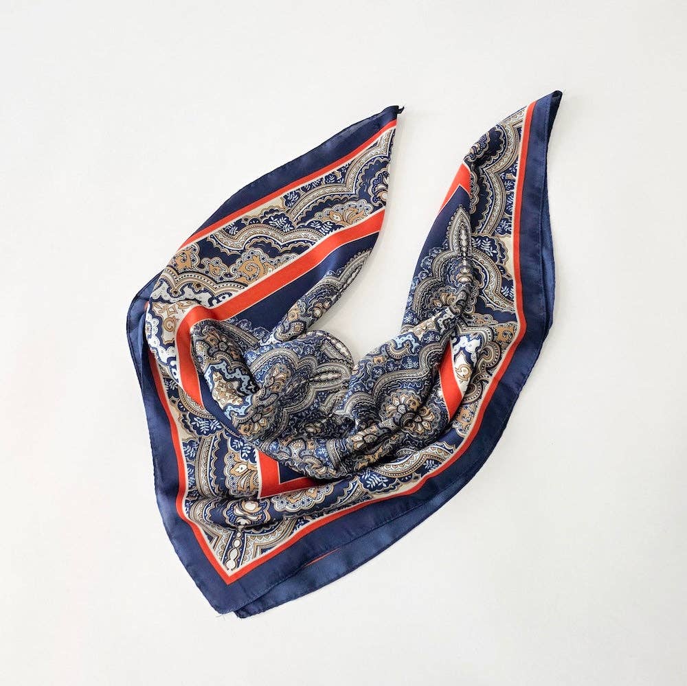 Alice Square Scarf, Blue Floral