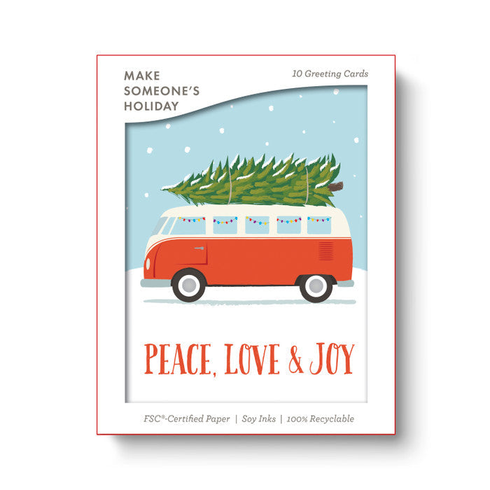 Festive Tree Transport: Peace, Love & Joy Boxed Card Set