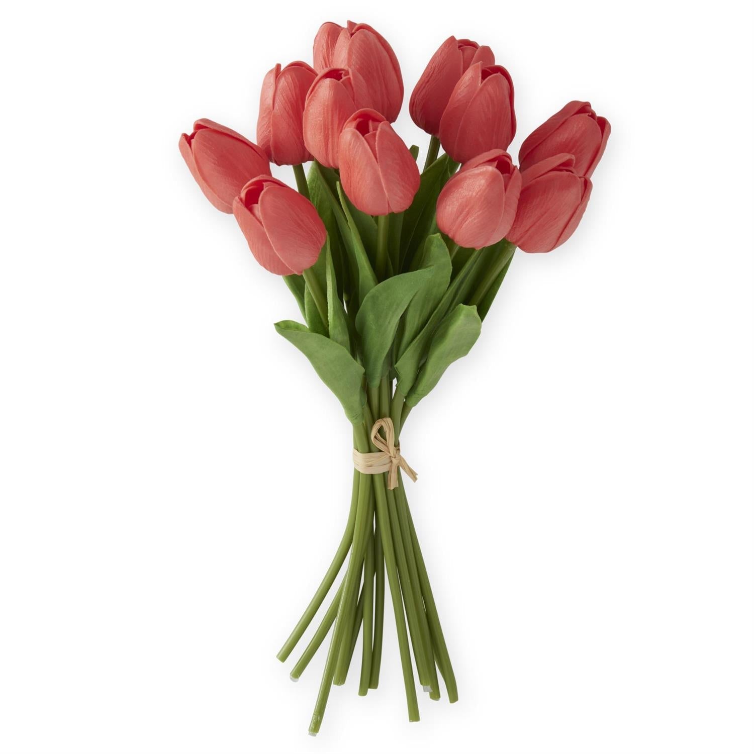 Coral Real Touch Mini Tulip Bundle, 13"