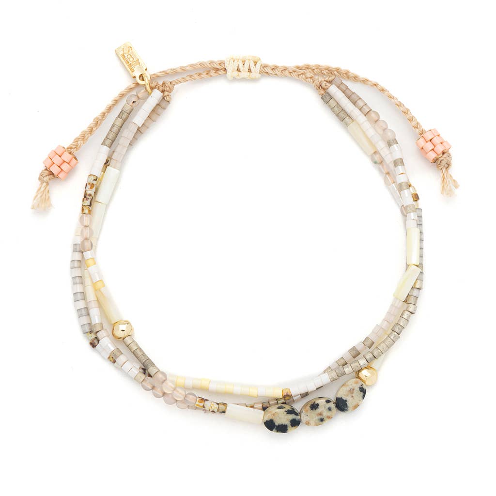 Scout Curated Wears mixed media bracelet with Dalmatian jasper and gold, Joy