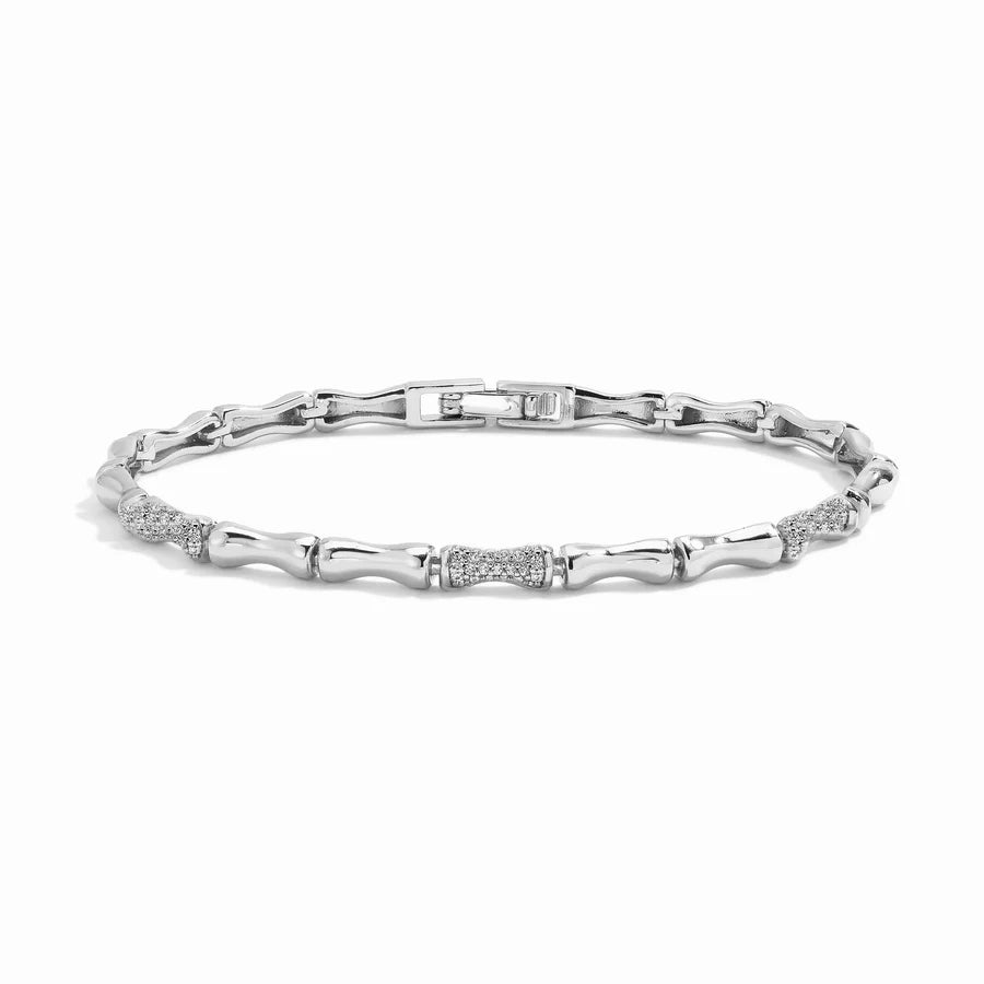 Bamboo Pave Bracelet, Silver