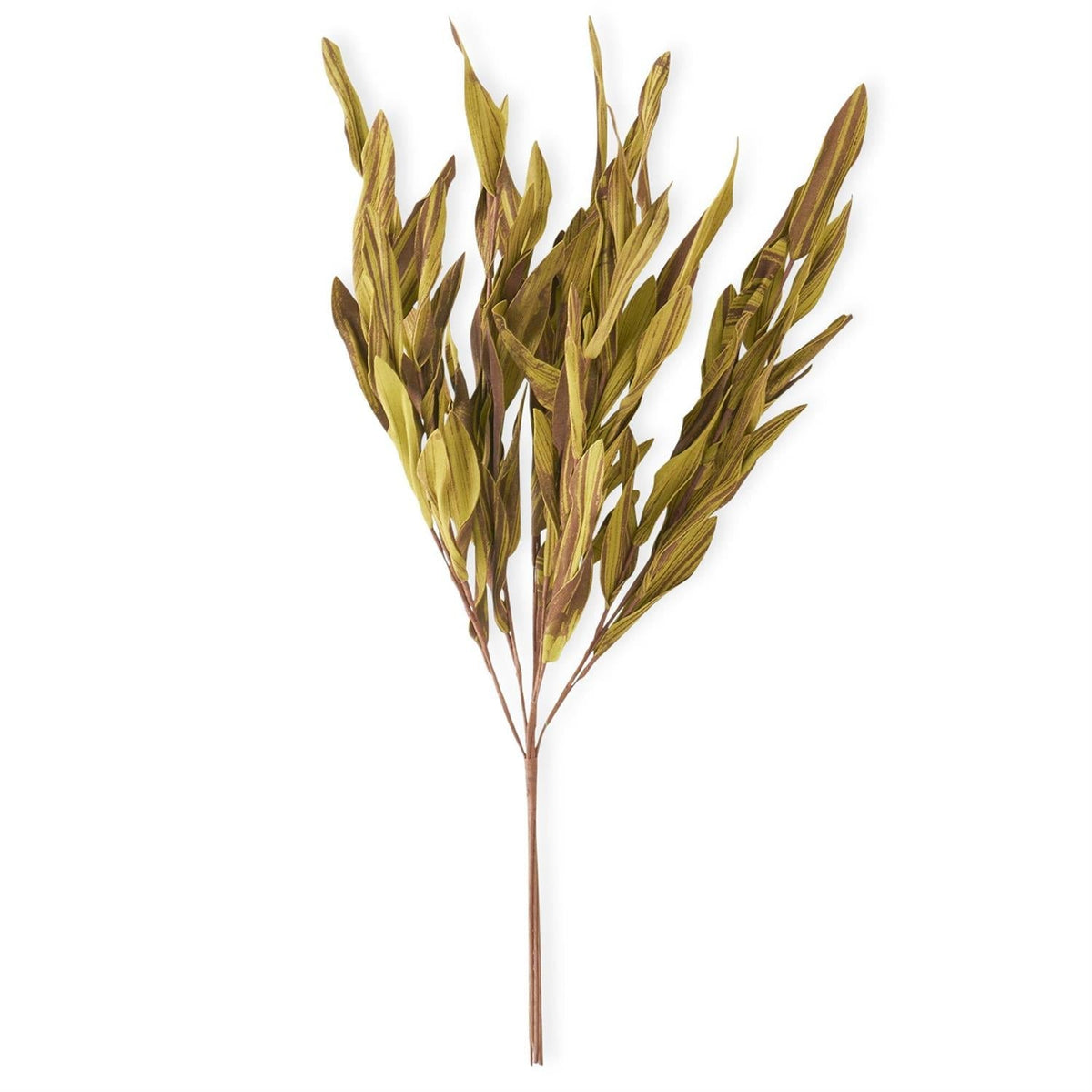 Brown and green eva leaf spray stem, 21 inches, artificial floral filler
