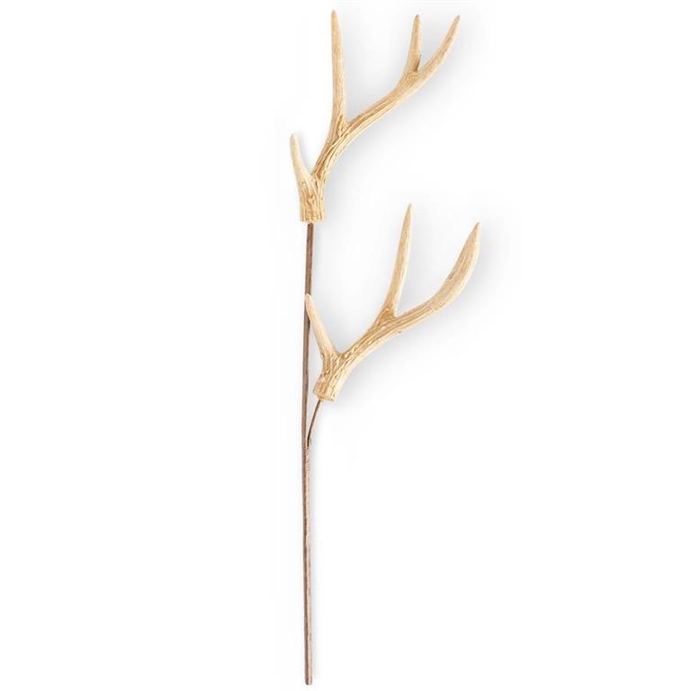 Light brown resin double antler stem pick, 24 inches, holiday decor