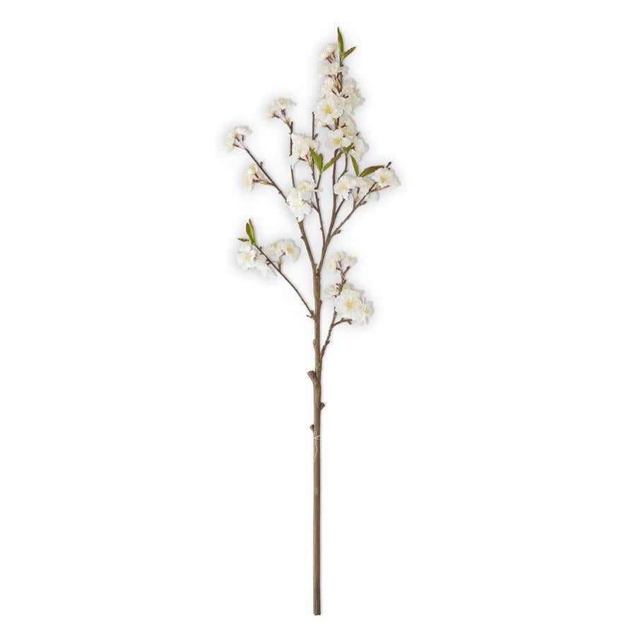 White cherry blossom spray, 36 inches, artificial floral stem