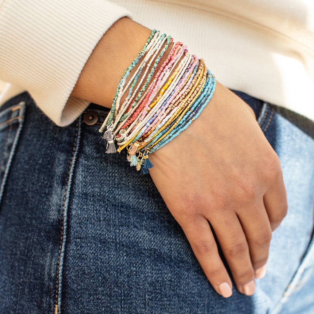 Chromacolor Miyuki Bracelet Trio - Blush Multi/Silver