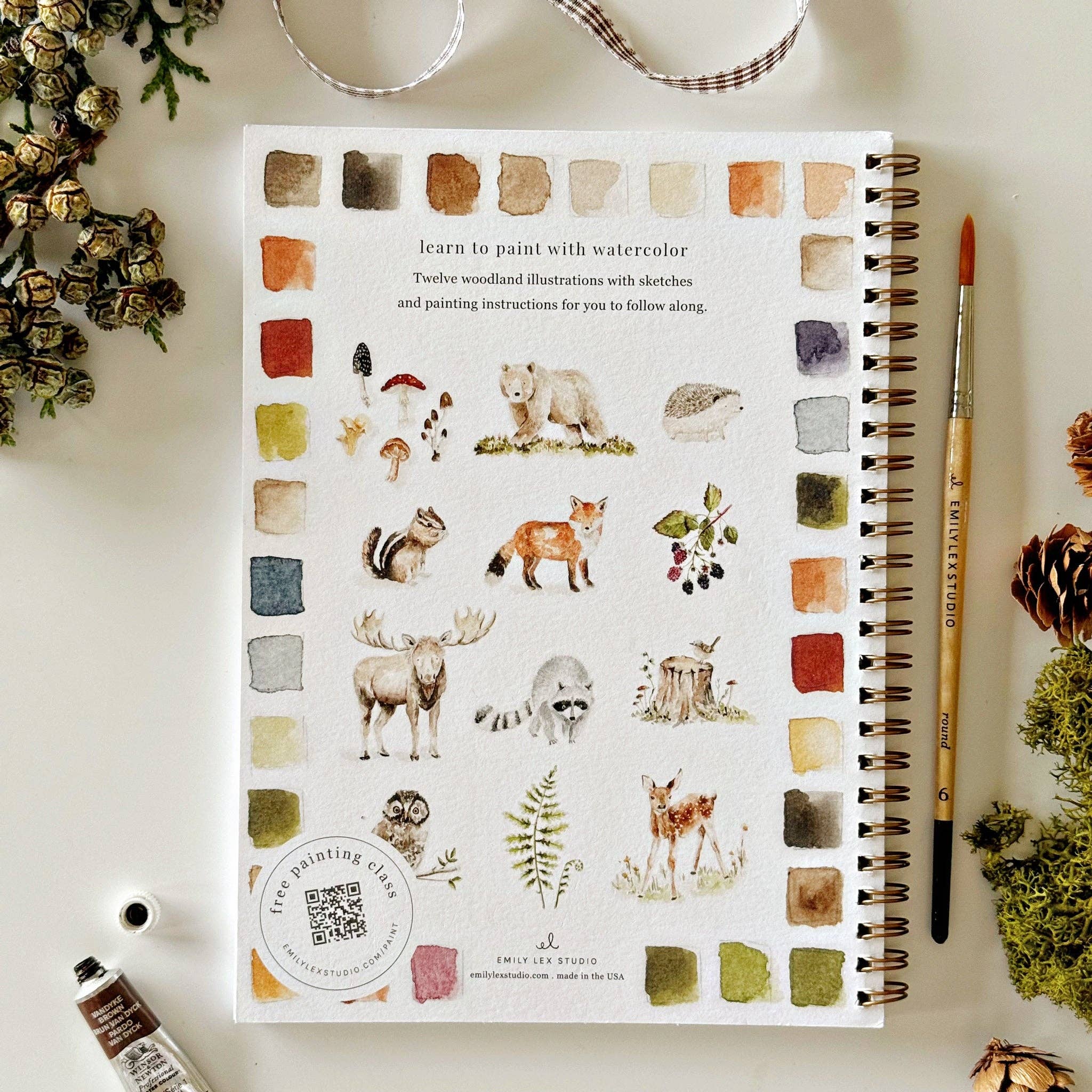 Woodland watercolor workbook