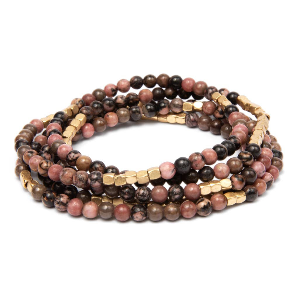 Scout Curated Wears rhodochrosite and gold stone wrap bracelet, stone of love