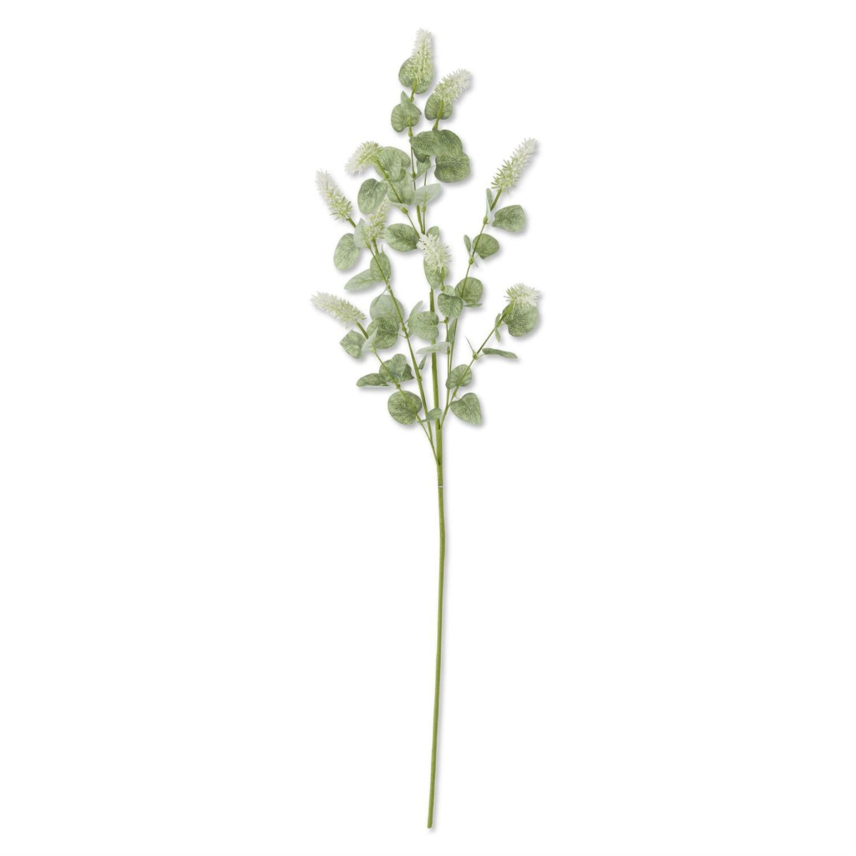 Cream lavender stem with eucalyptus leaves, 35 inches, artificial floral