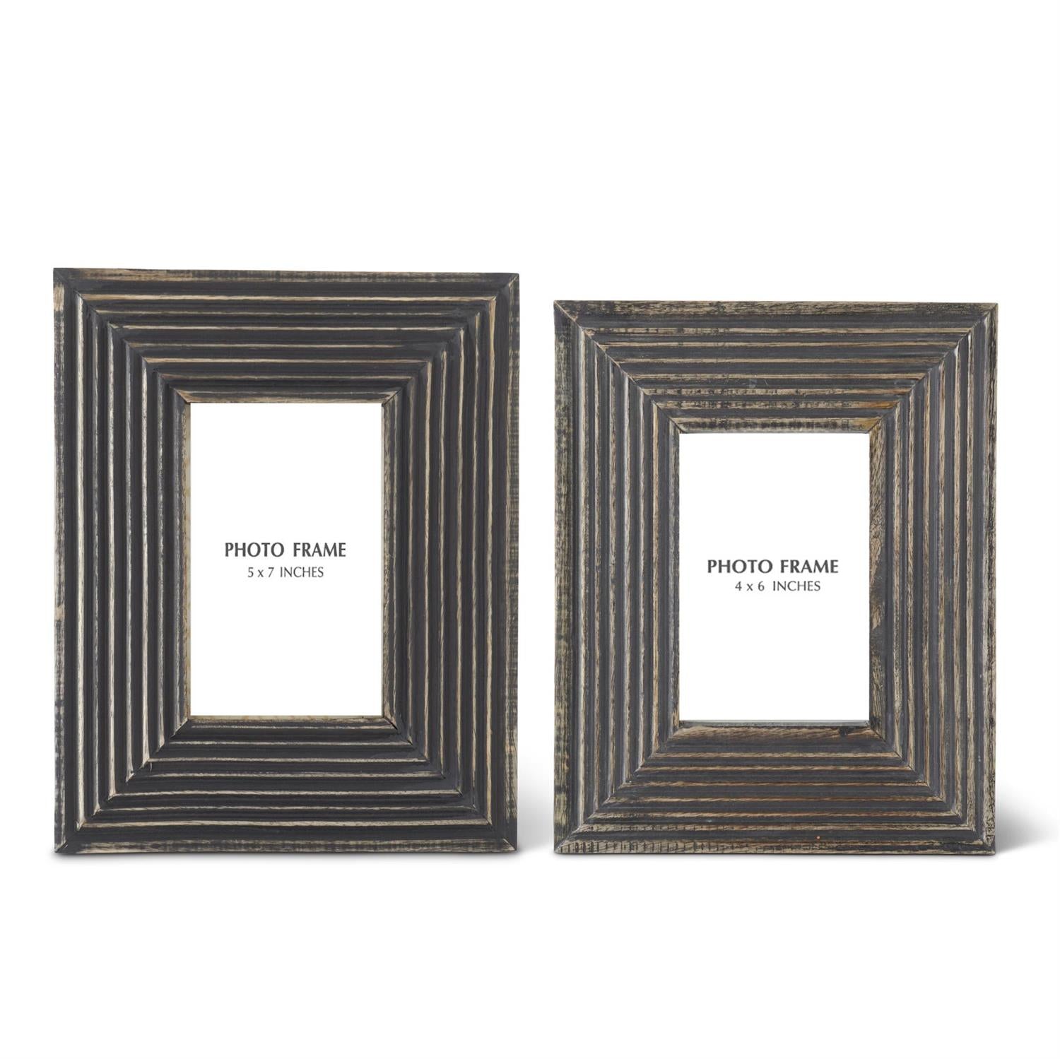 Carved Black Wood Photo Frames, 2 sizes