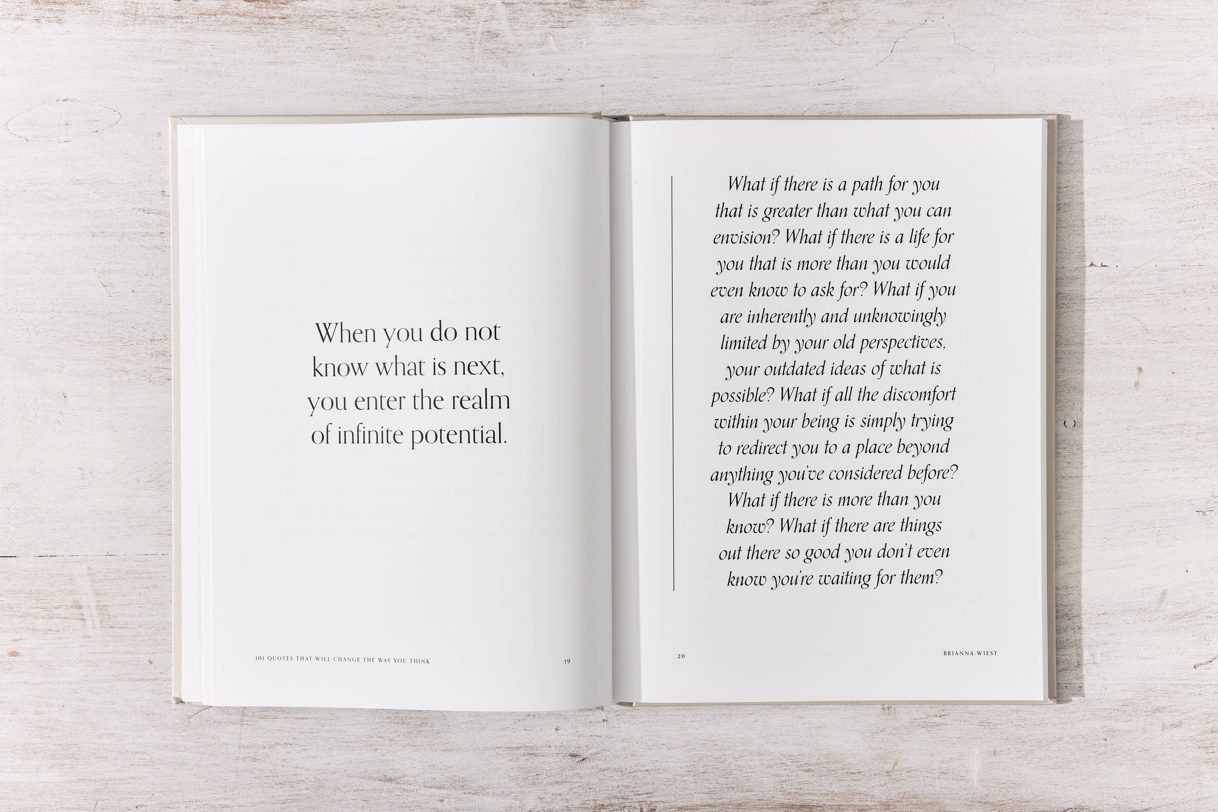 101 Quotes table book, interior page spread