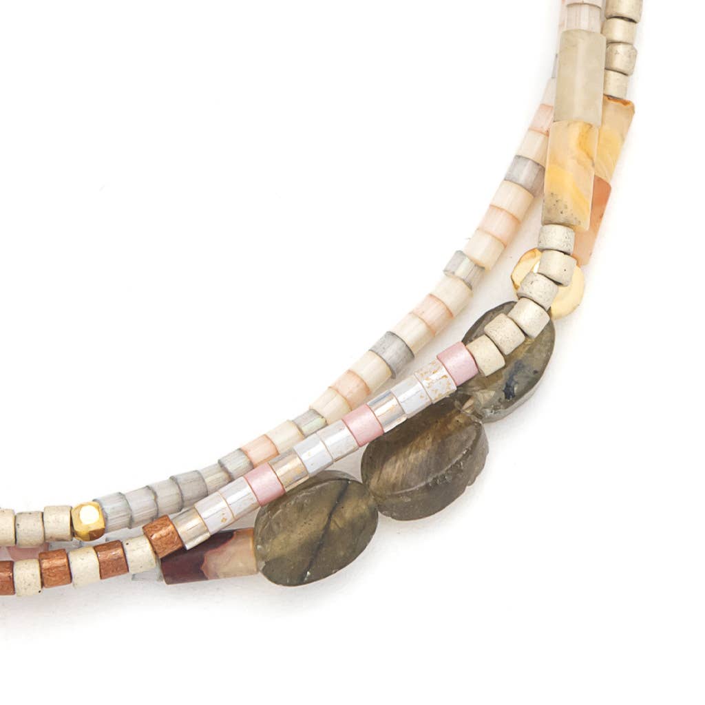 Scout Curated Wears mixed media bracelet with labradorite and gold, Magic