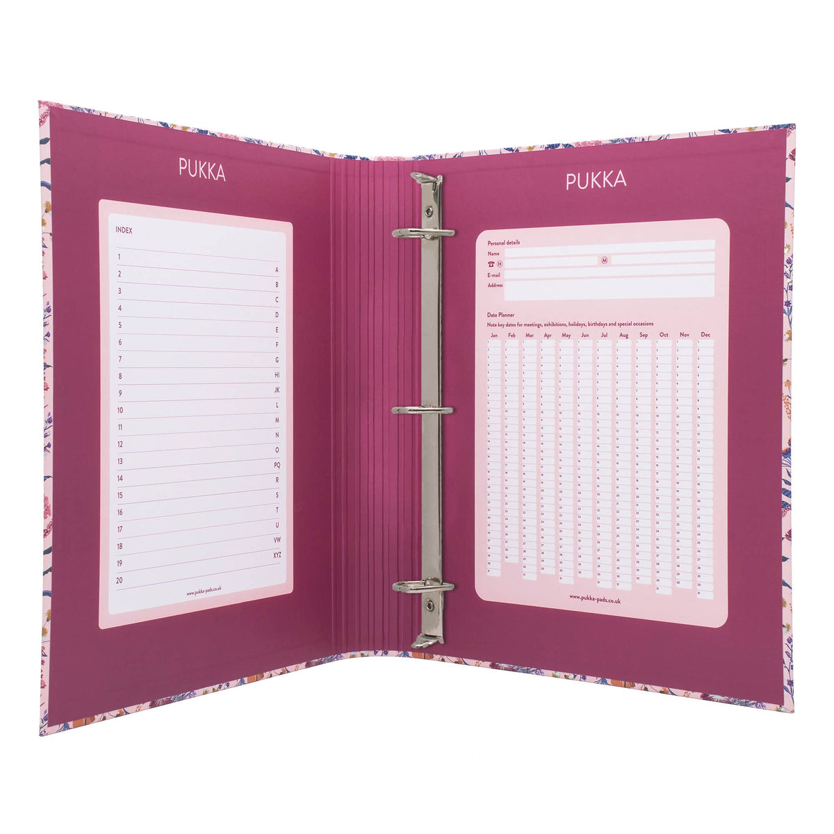 Pukka Bloom rollbound binder, color options