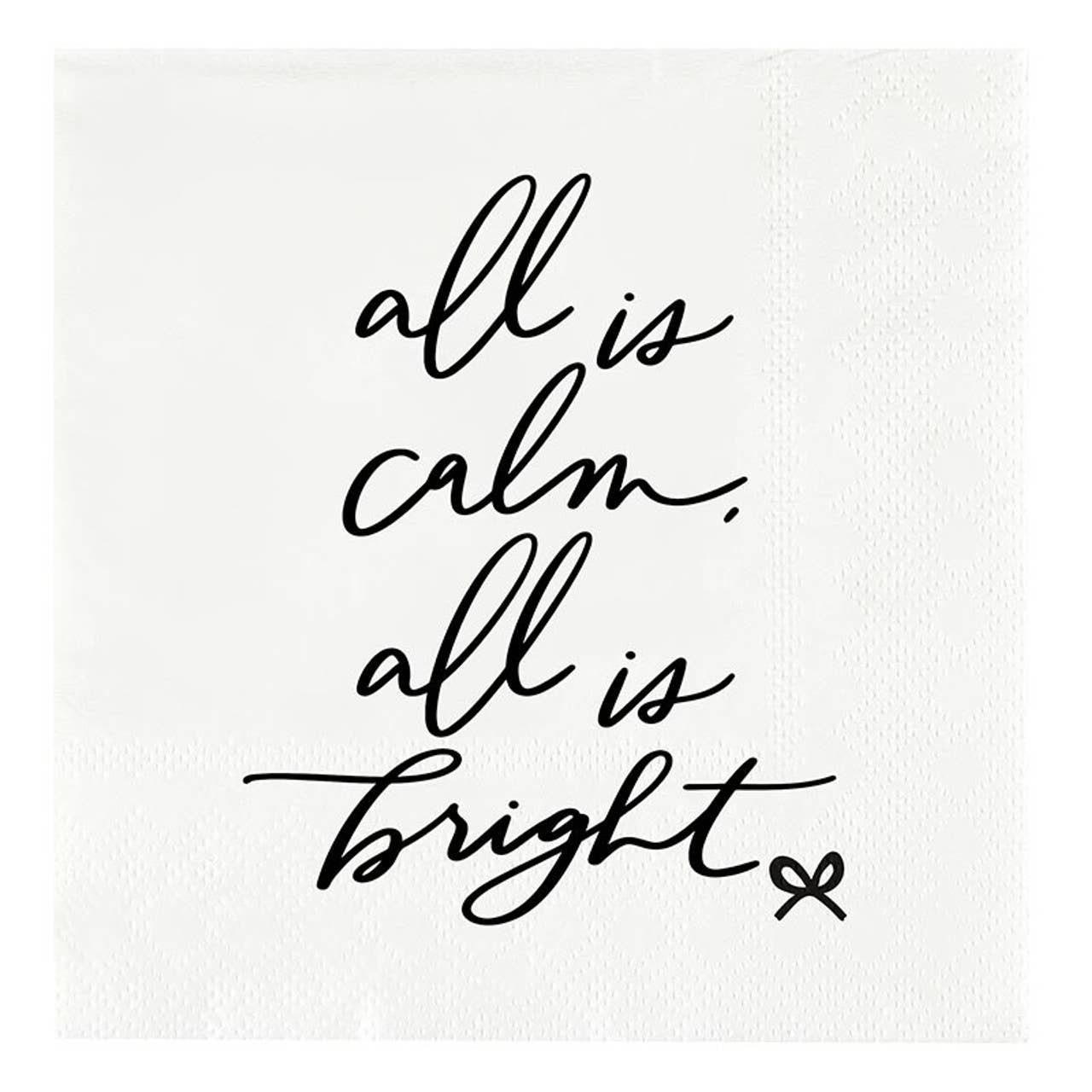 Ceramic Napkin Tray + Napkins - All is Bright with Bow