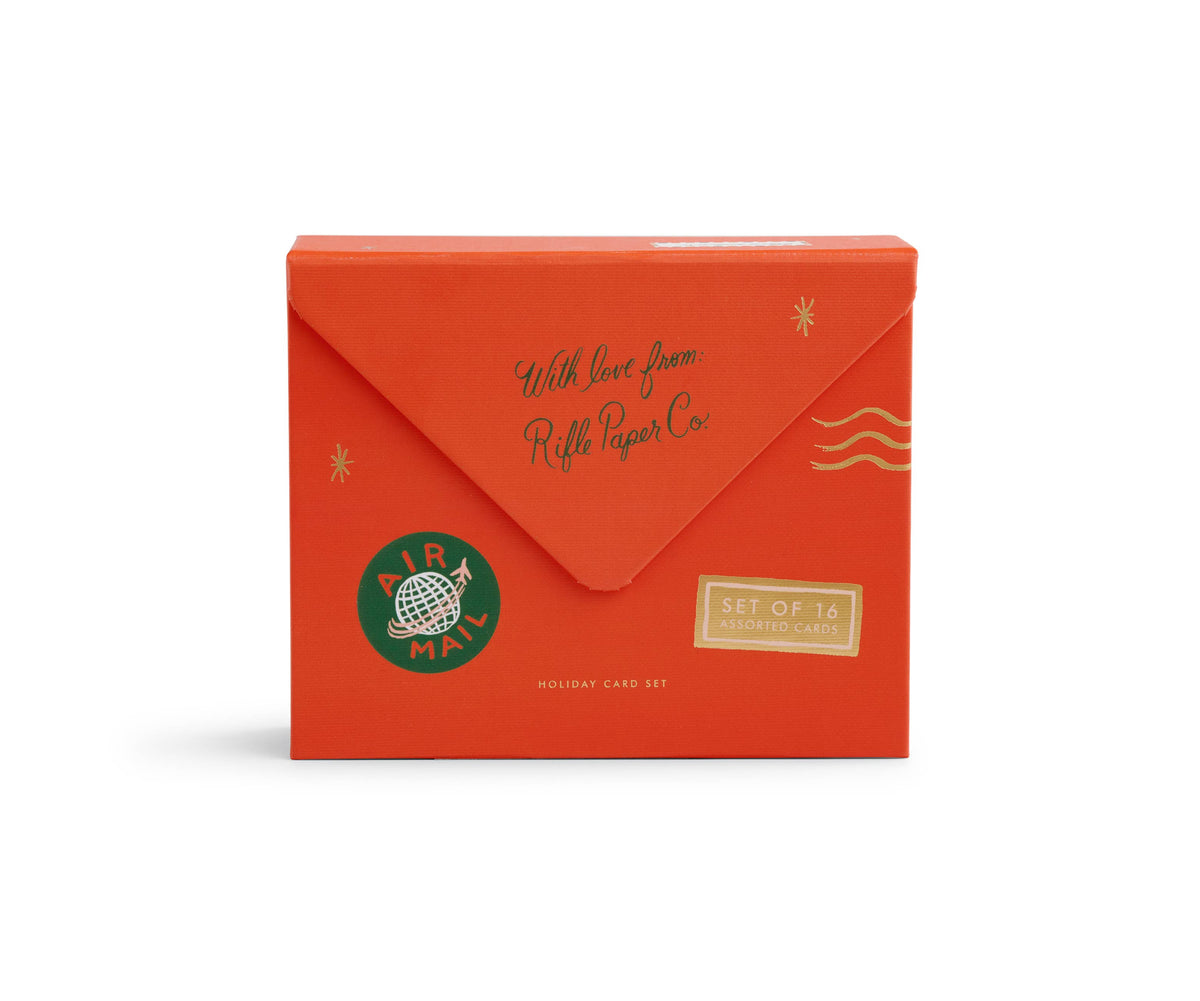 Rifle Paper Co. Holiday Wishes card box, magnetic closure detail