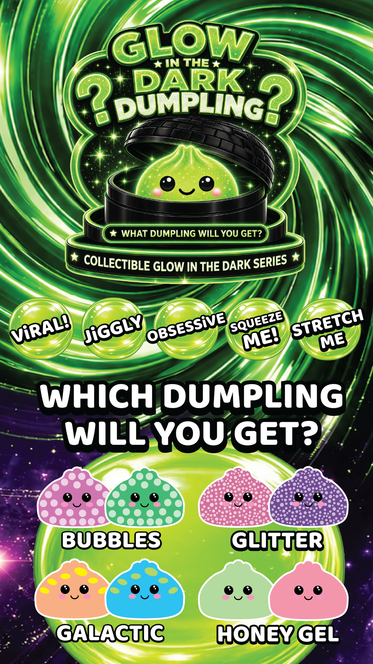 Fun Doh Glow-in-the-Dark Mystery Dumpling Squishy Toy