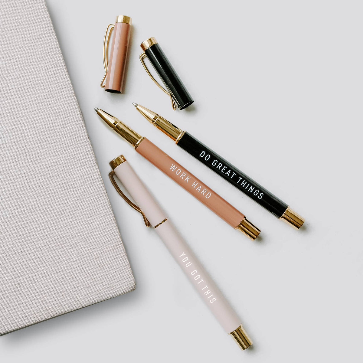 Sweet Water Decor motivational pen set, in hand