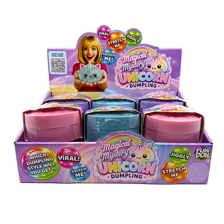 Novelty Brands Fun Doh Unicorn Mystery Dumpling squishy toy, pastel unicorn design