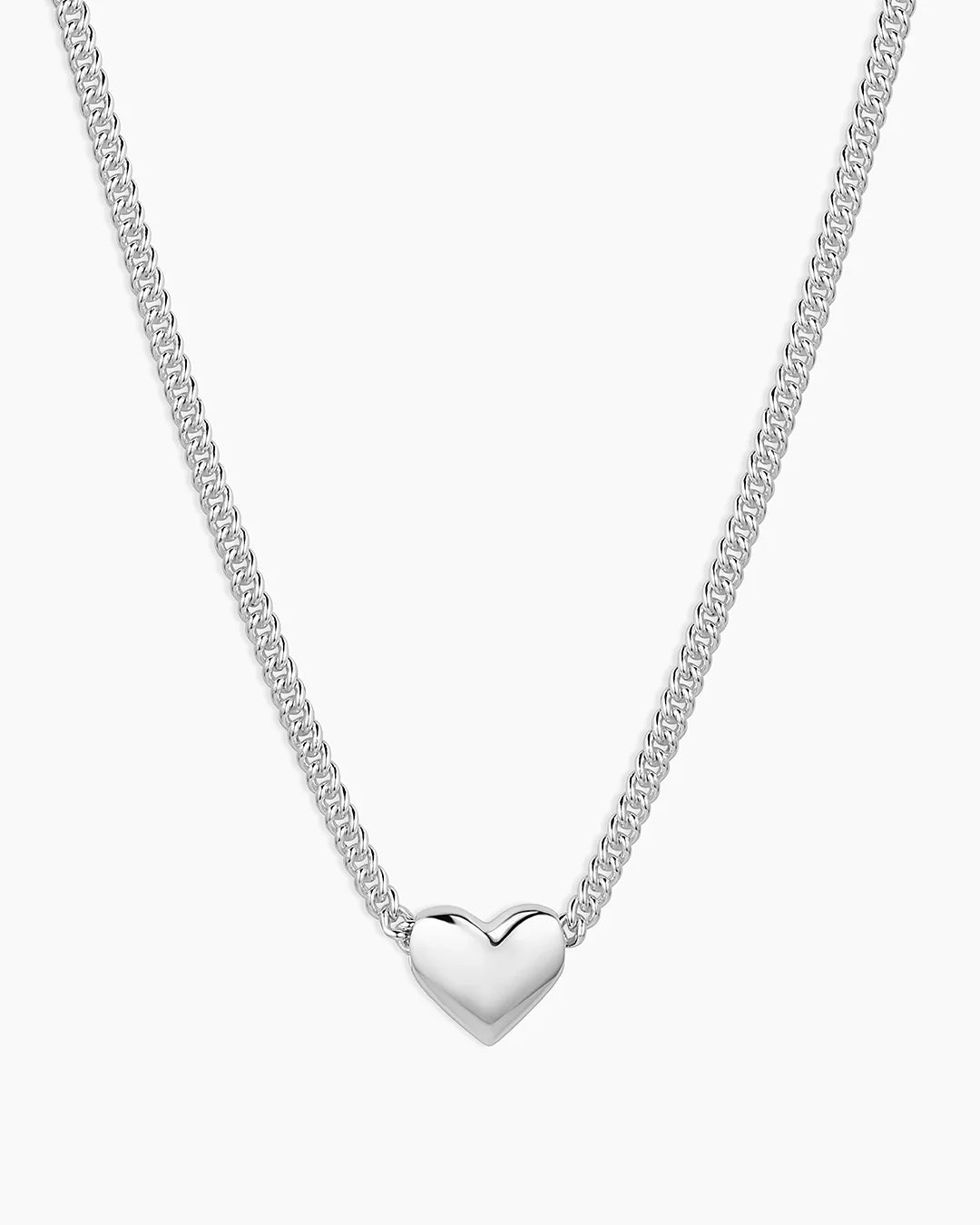Lou Helium Heart Necklace, available in Gold and Silver
