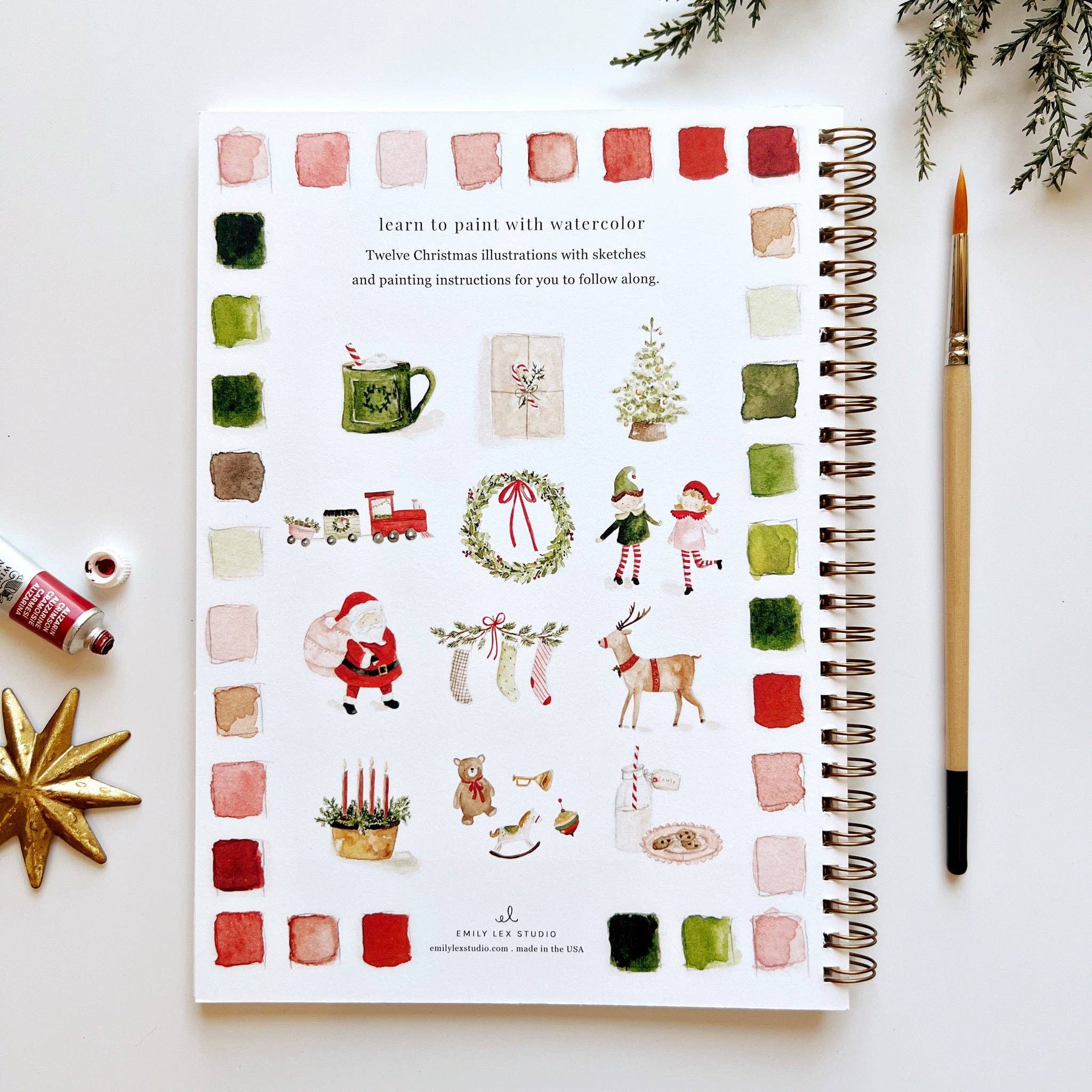 Christmas Stocking Watercolor Workbook