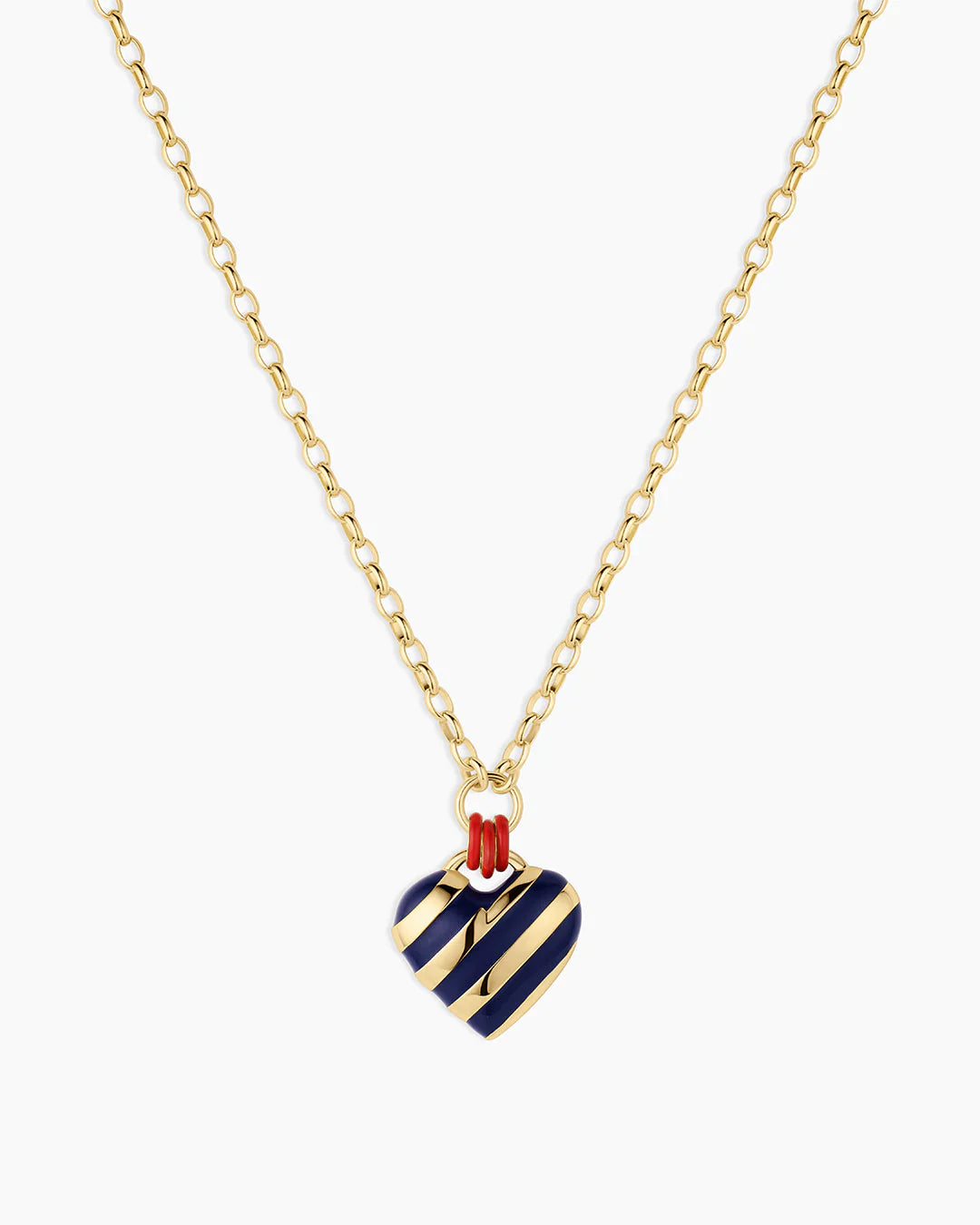 Campbell Enamel Heart Pendant Necklace, Blue