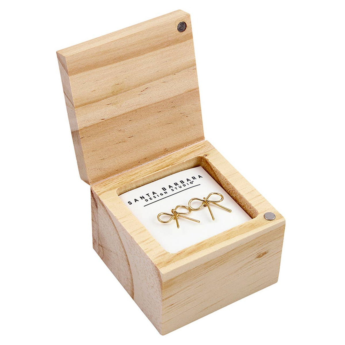 Beautiful Things bow earrings in treasure box