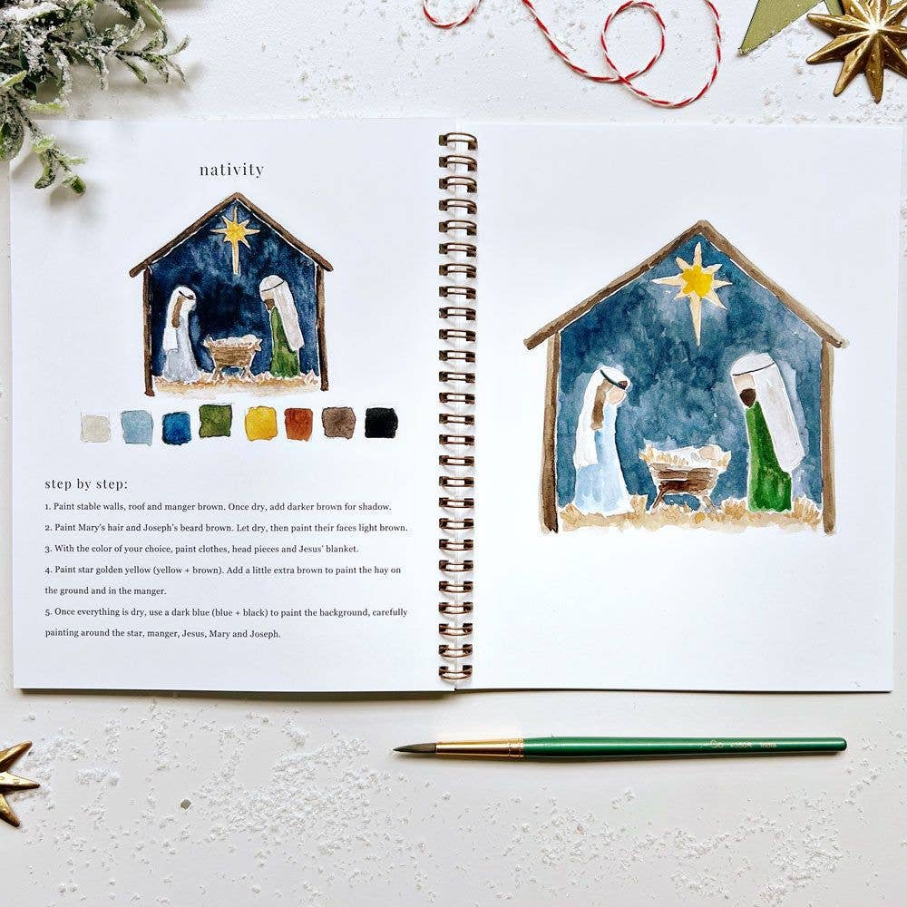 Christmas watercolor workbook