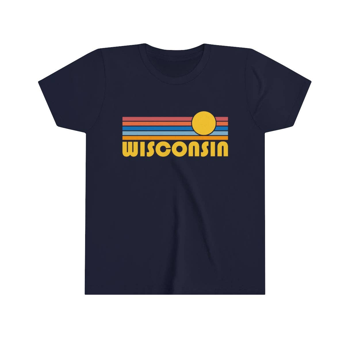 Wisconsin Youth T-Shirt - Retro Sun Wisconsin Kid's TShirt