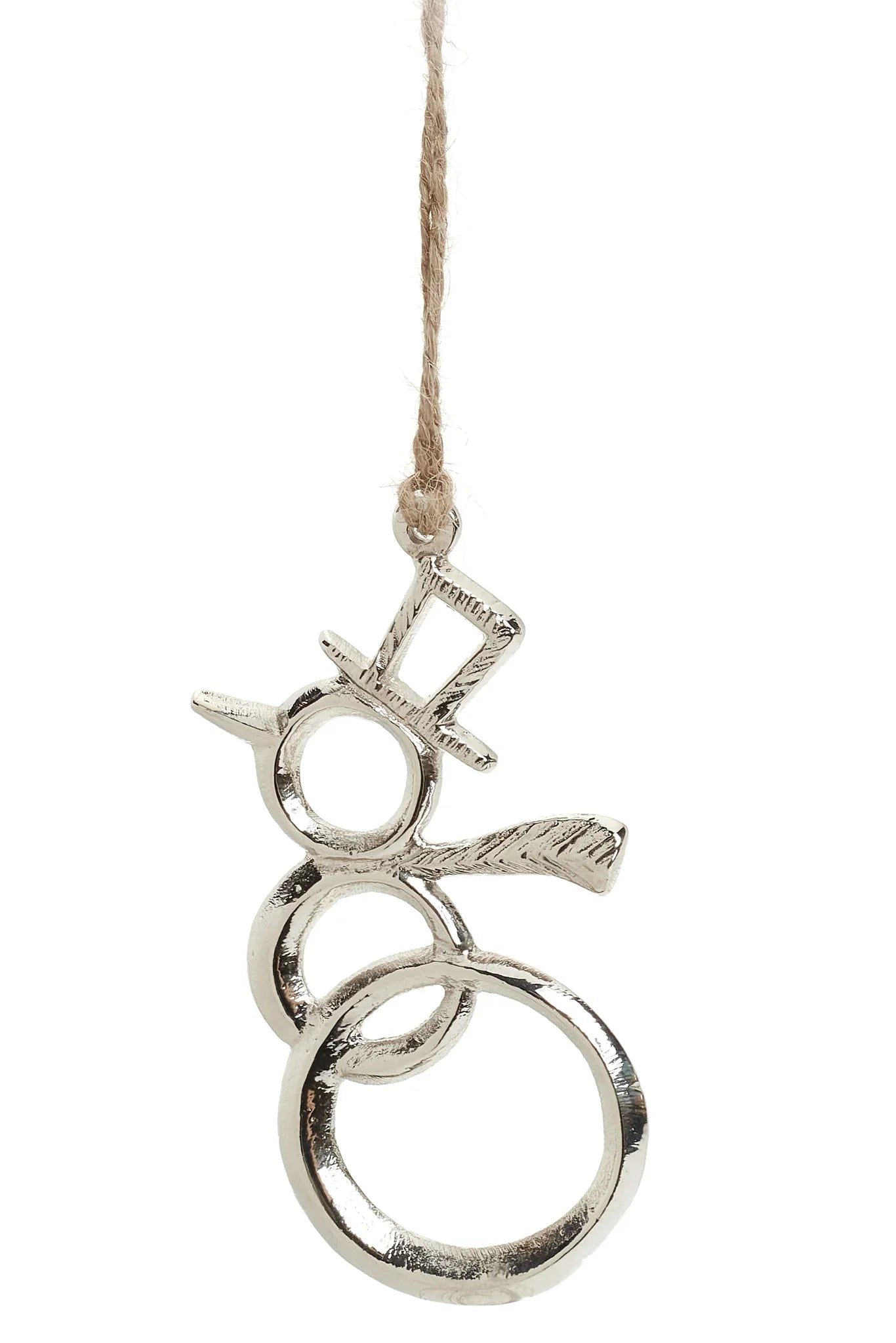 Aluminum Snowman Ornament 2" x 4"