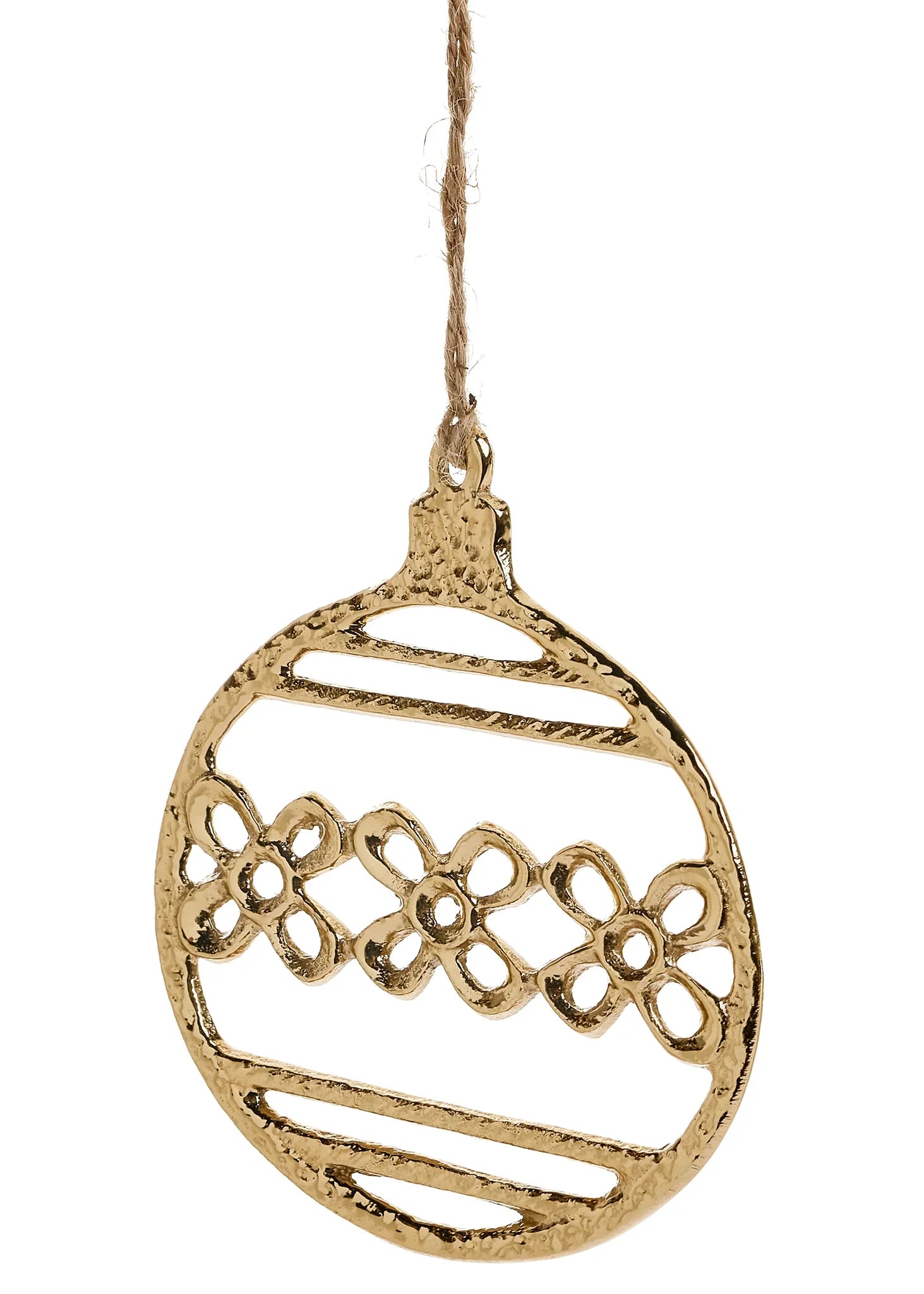 Aluminum Ball Ornament - Gold 3.5" x 4"
