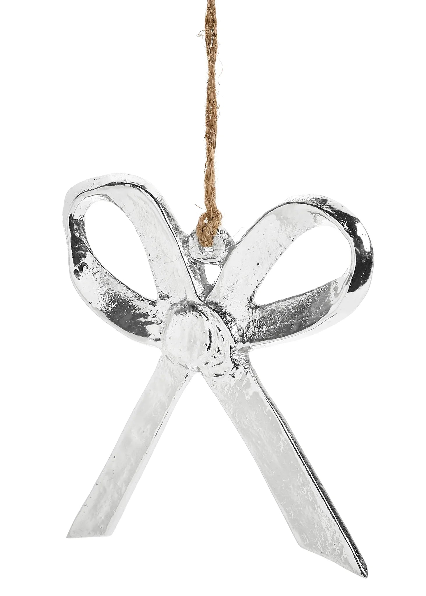 Aluminum Bow Ornament - Nickel 3.5" x 4"