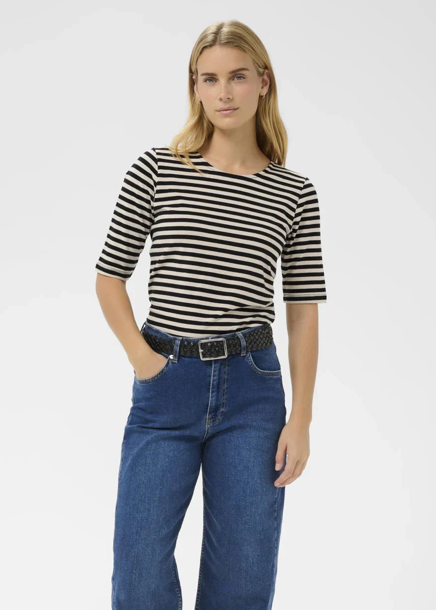 Part Two NemiPW t-shirt, black stripe, front view