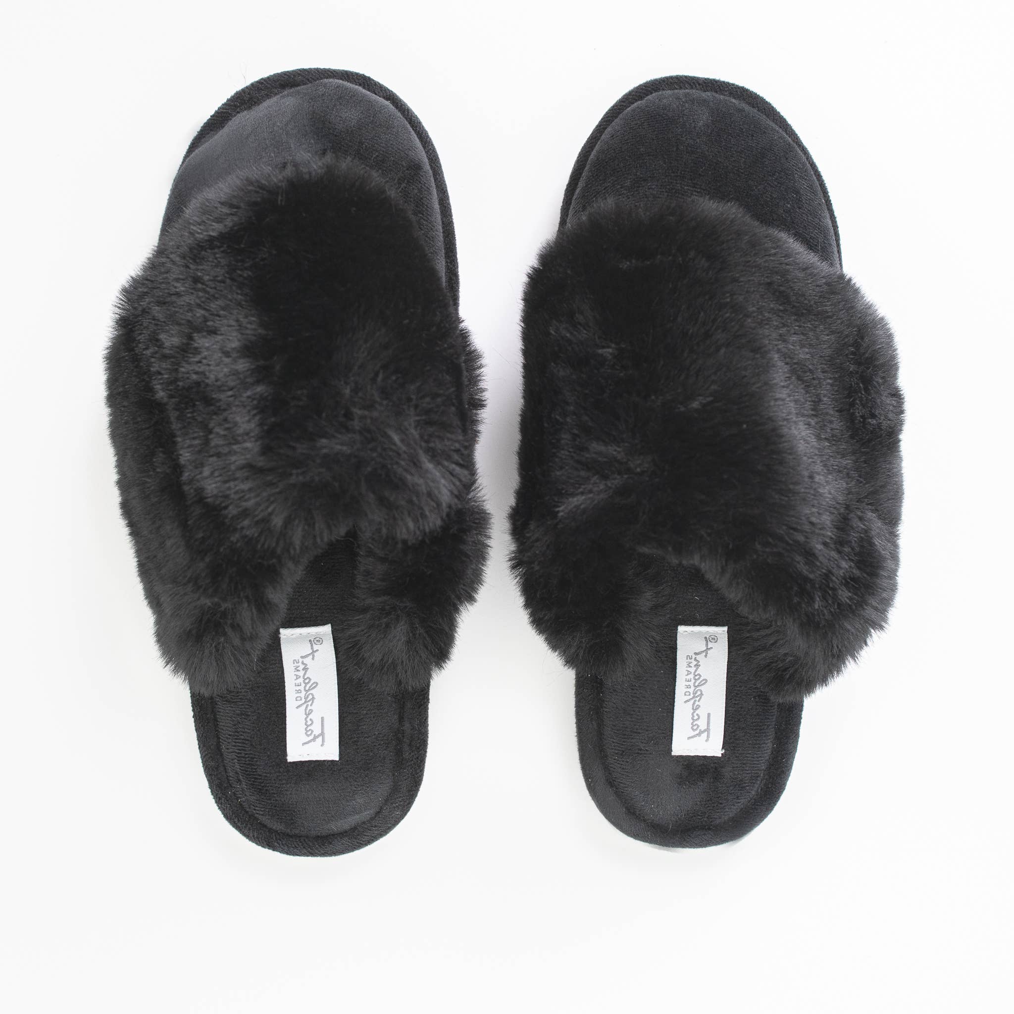 Faceplant furry slide slippers, packaging