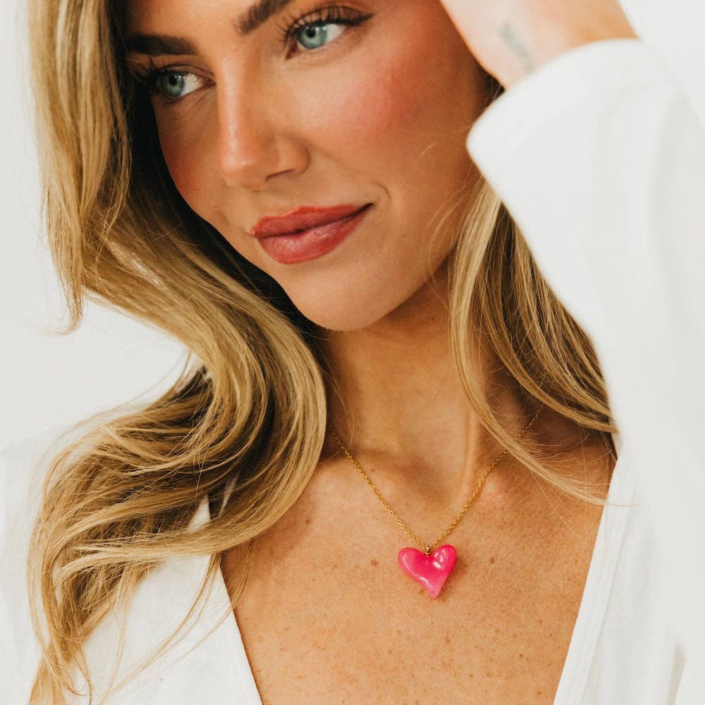 Jan Resin Heart Waterproof Necklace, available in 2 colors