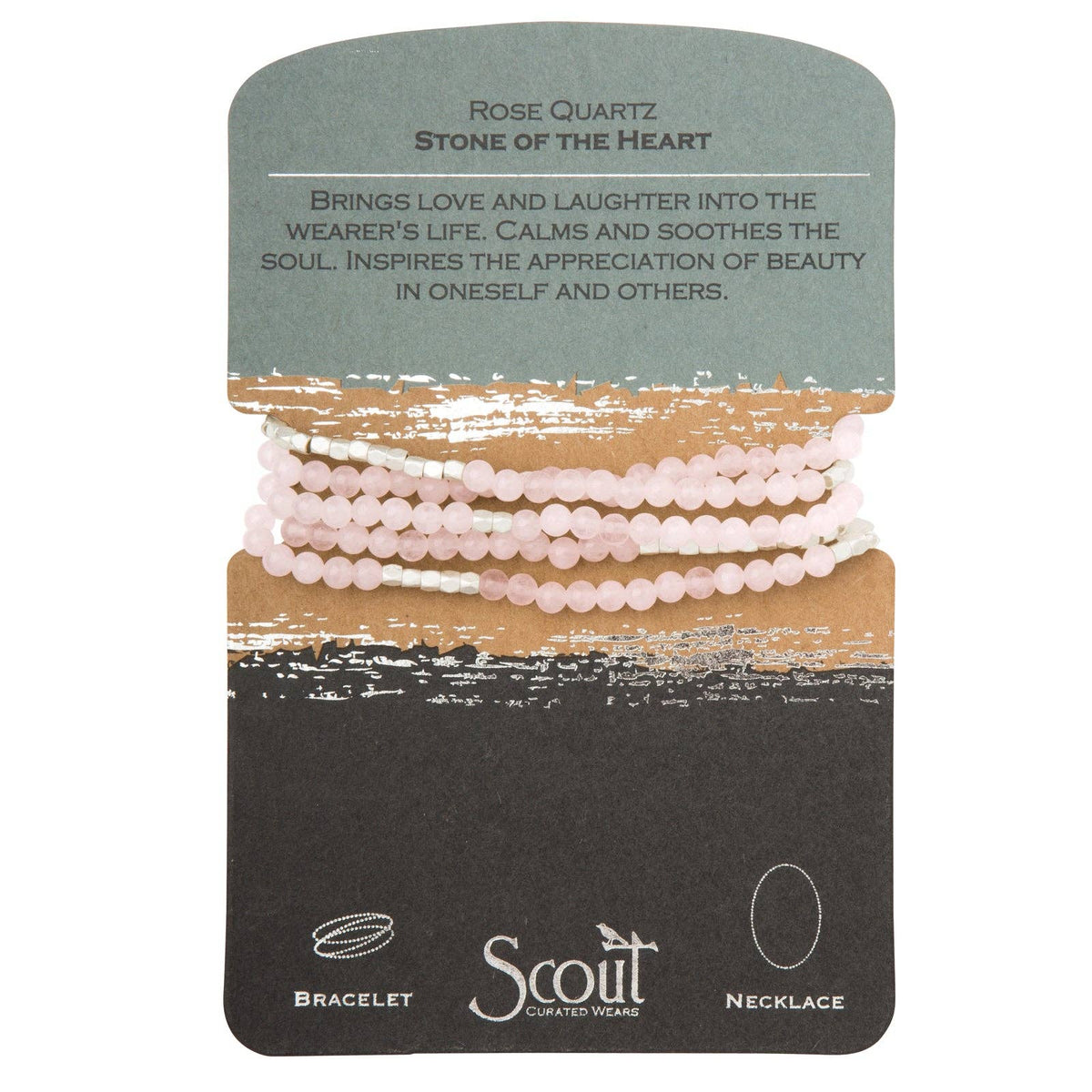 Scout Curated Wears rose quartz stone wrap bracelet, stone of the heart