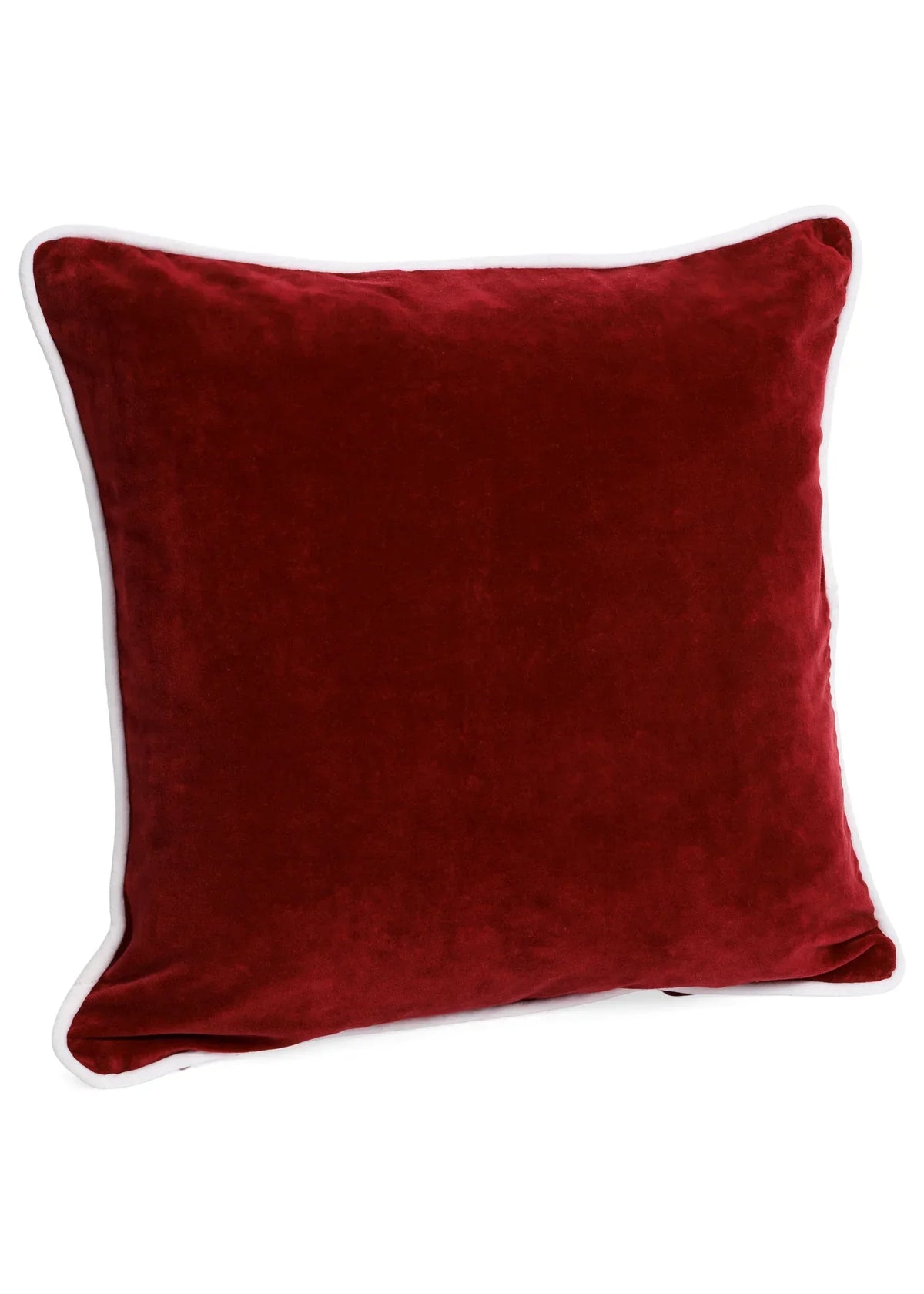Velvet cotton pillow, red, 20x20 inches