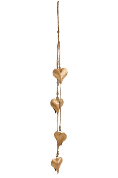 DECO CLUSTER HEARTS IRON GOLD 3X24