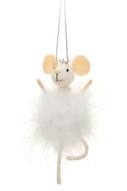 ORN MOUSE WL/POLY WHITE 3X7