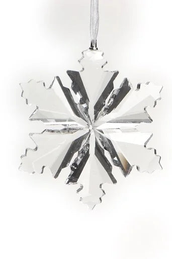 Crystal Snowflake Ornament 3" - Glass Christmas Décor