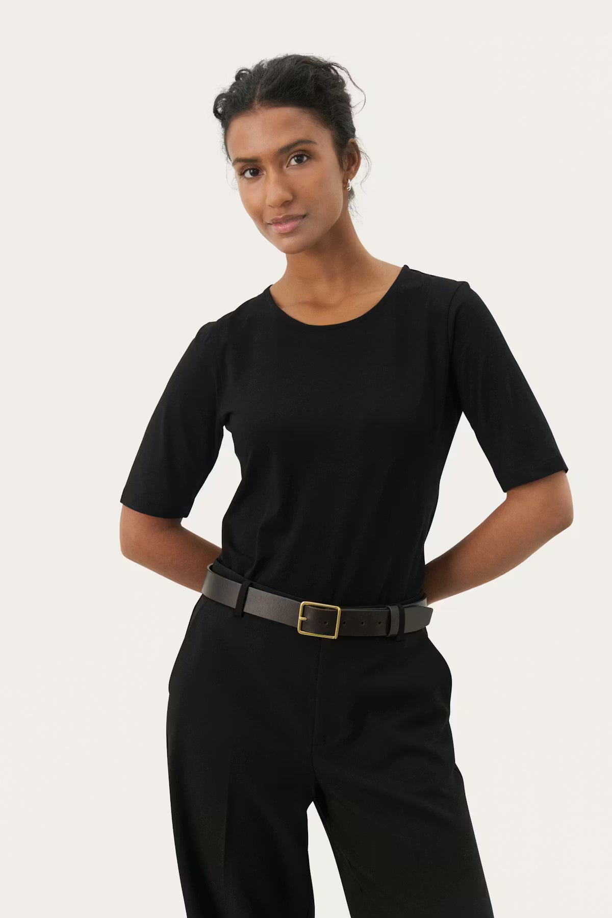 Part Two Nemi PW tee, black, front view