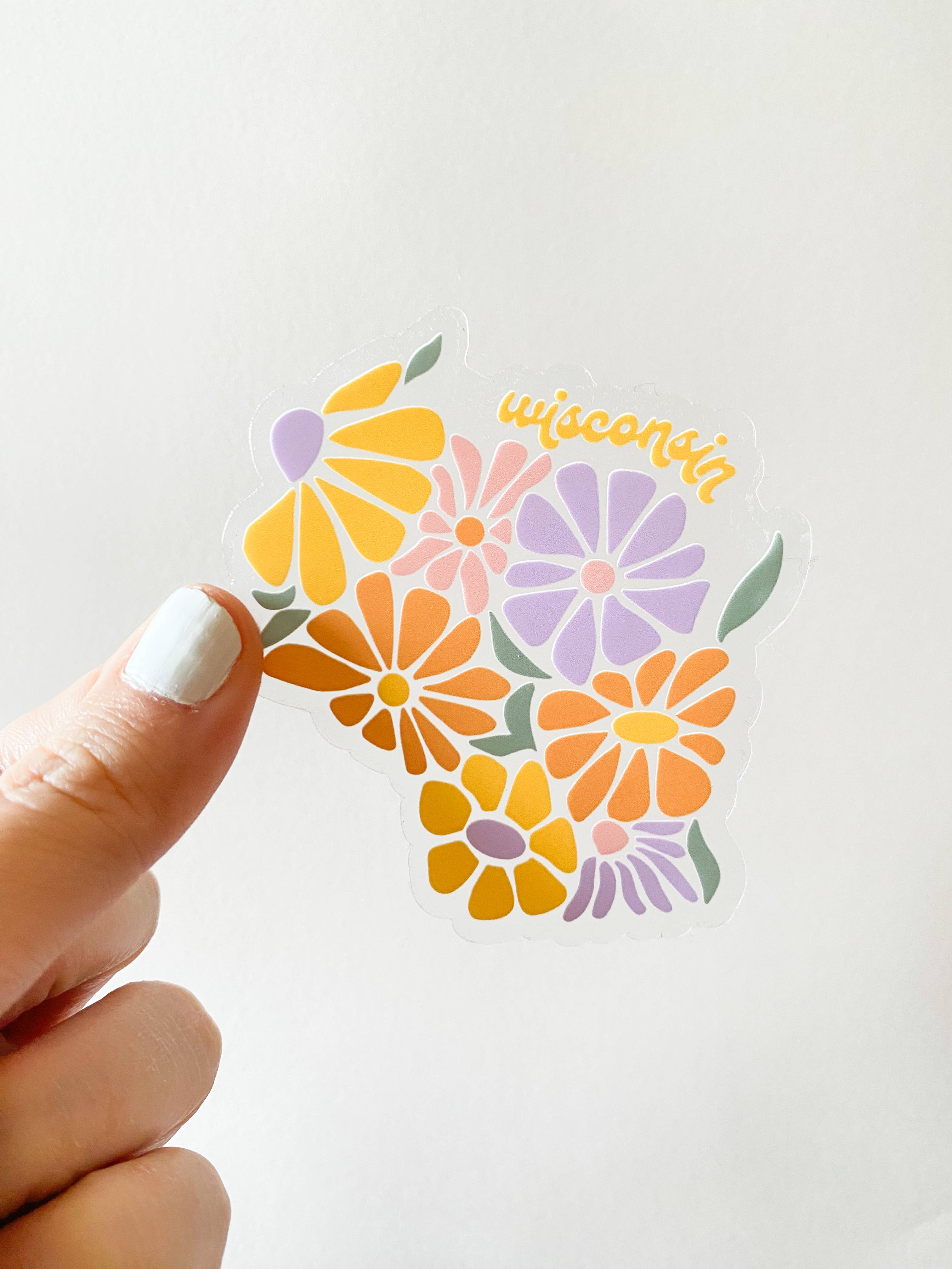 Mod Floral Clear WI Sticker