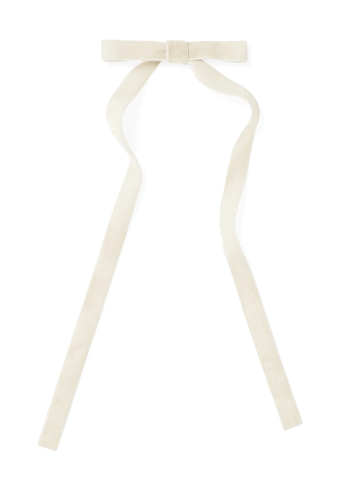 DECO THIN BOW W/CLIP POLYVELVET BEIGE 5X14