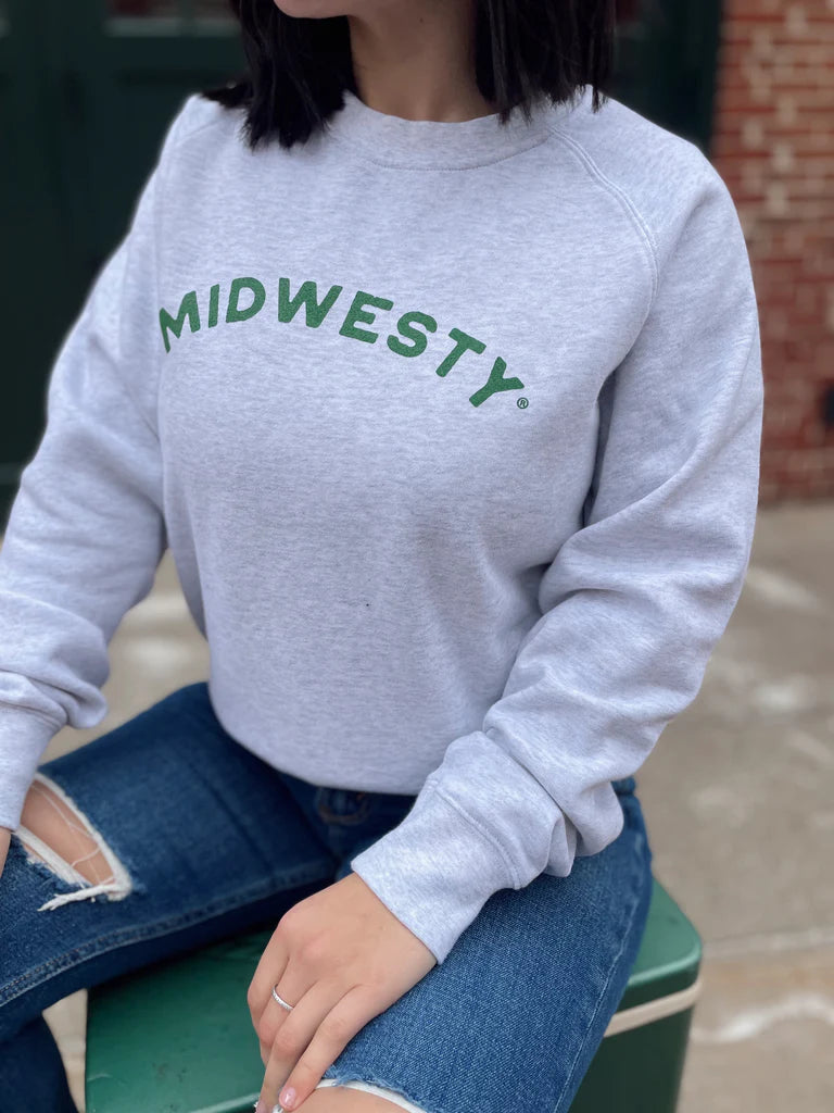 Midwest Girl Midwesty Crew, Light Gray