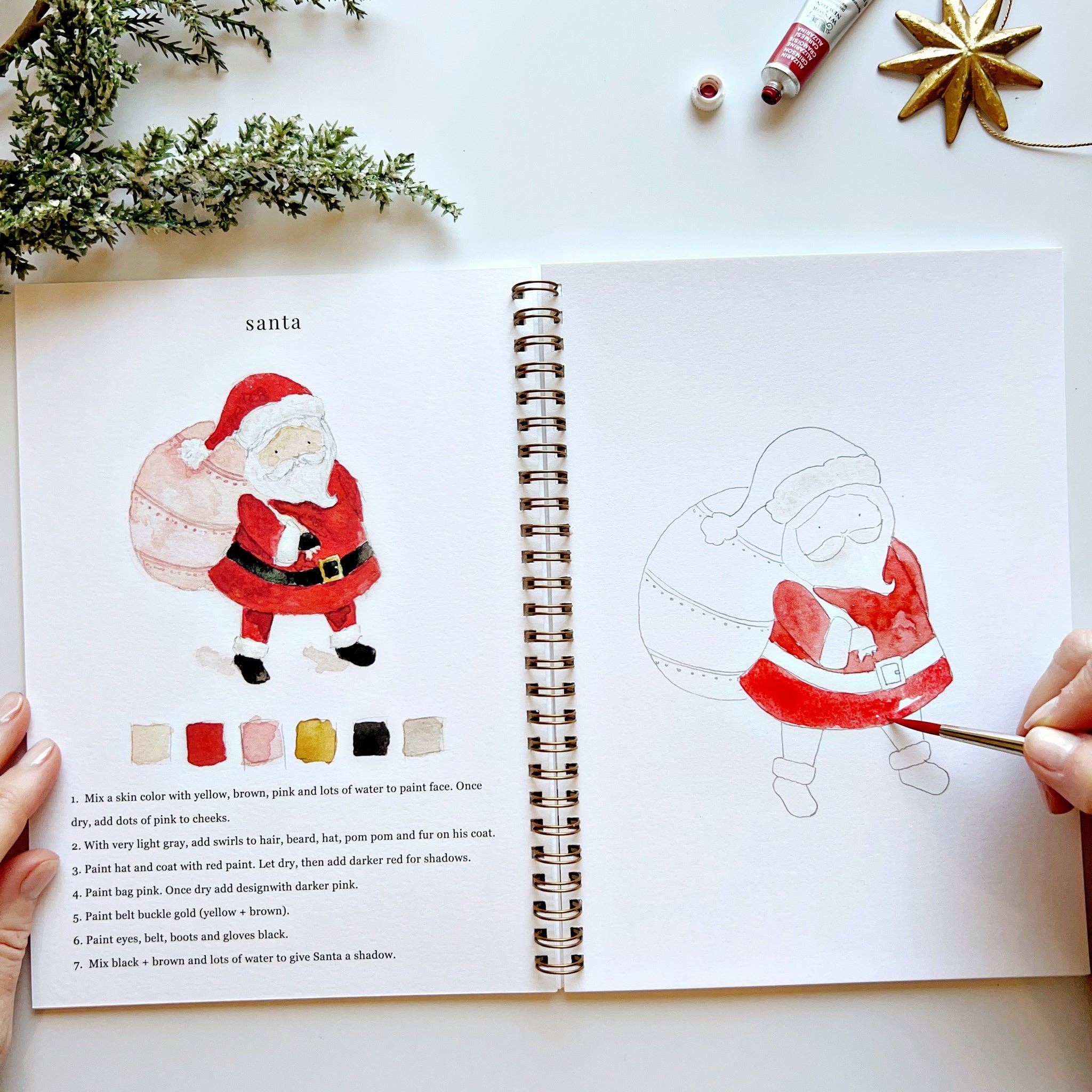 Christmas Stocking Watercolor Workbook