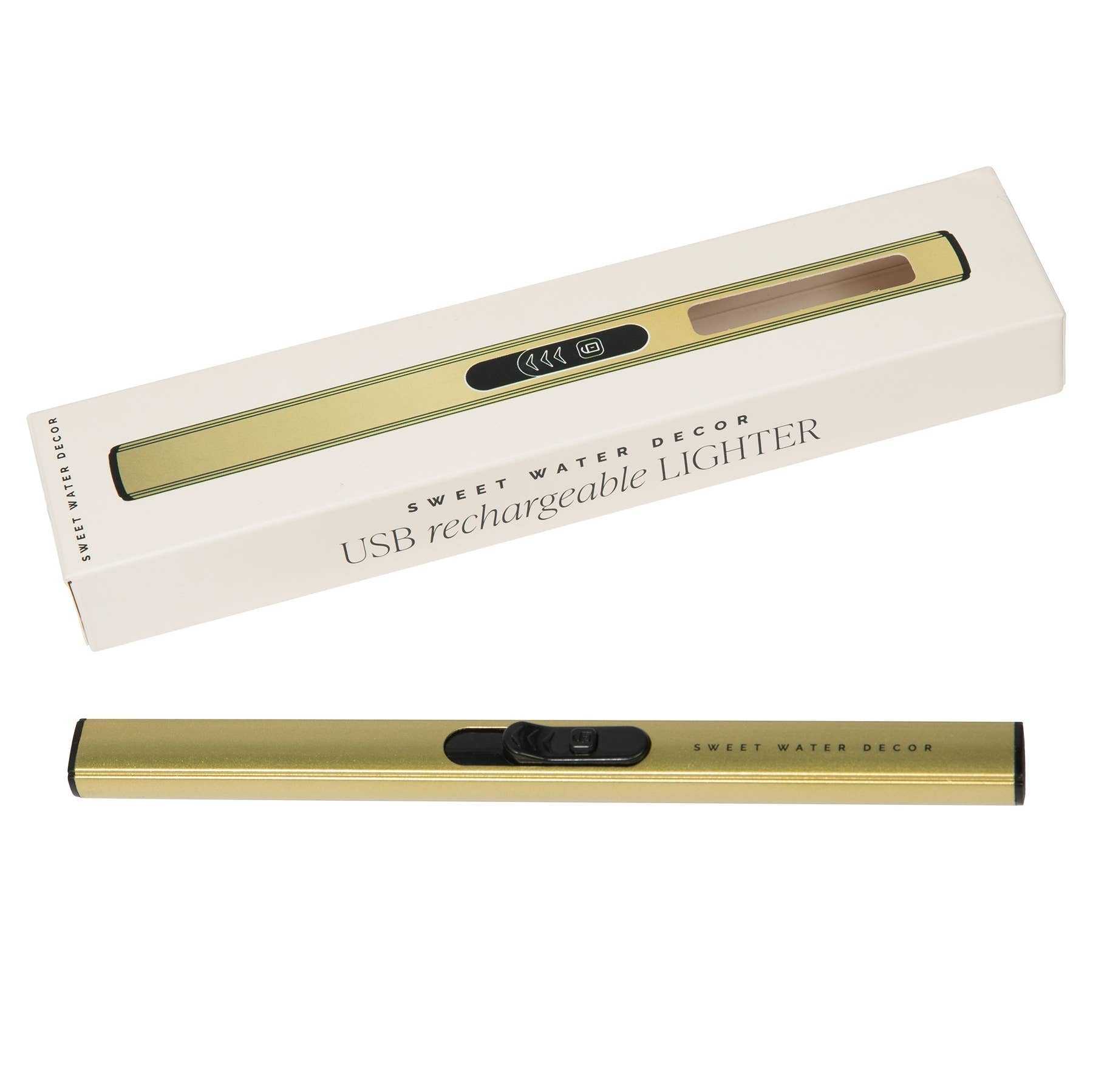 Sweet Water Decor gold electric lighter, size detail