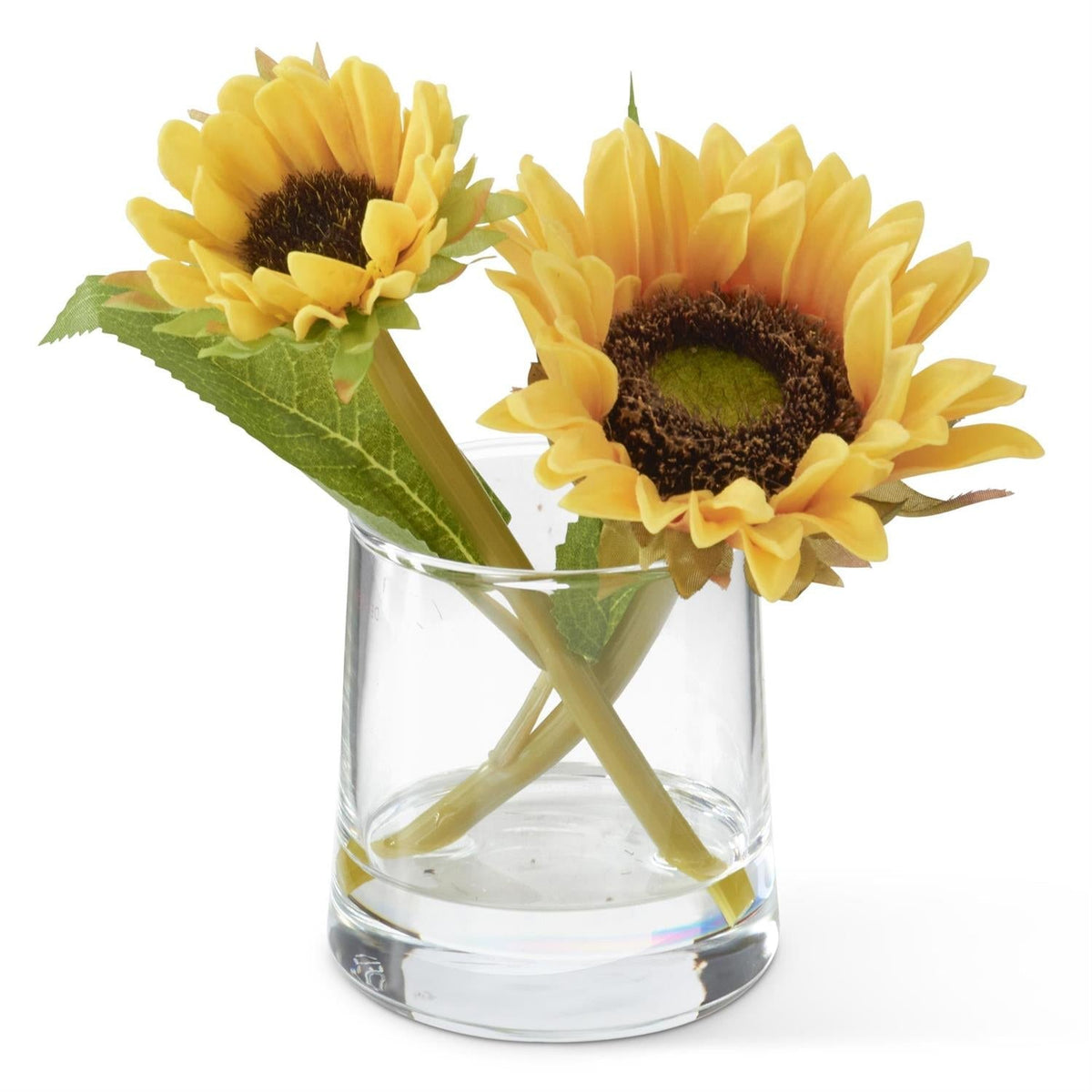 Yellow real touch sunflower, 6.5 inches, artificial floral bloom